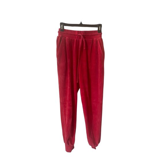 Full Send Rhinestone Velour Track Pants Red size small/medium - Picture 1 of 2
